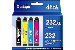 Remanufactured Epson 232XL (232) Ink Cartridges for Epson Workforce WF-2950 Printer