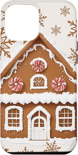 iPhone 13 Pro Max Casas de jengibre y copos de nieve lindo estuche de Navidad
