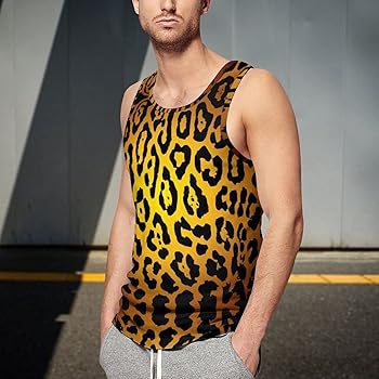 Amazon | [SHELIN] タンクトップ メンズ レオパード柄 ヒョウ柄