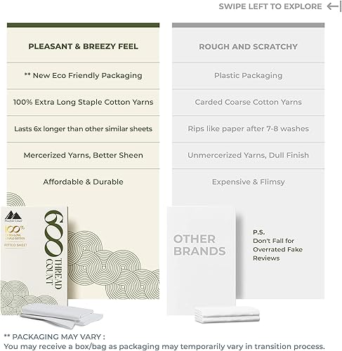 Miniatura 2 de Mayfair Linen - Sábana bajera ajustable de 100 % satén de algodón egipcio de 600 hilos con elástico en todo el contorno, tamaño King, se adapta a