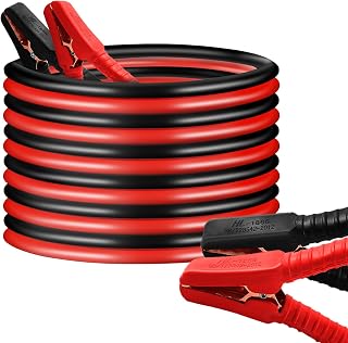 LONENESSL Battery Jump Leads, Booster Cables 3 Meters,8mm², 1000AMp Heavy Duty Jump Lead For Petrol/Diesel Car, Van, Engines, Colour Coded Clamps Jumper