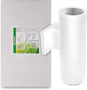 Westgate WMC-UDL-RGBW-WH White Cylinder RGBW Smart Up/Down Light - 24W ...