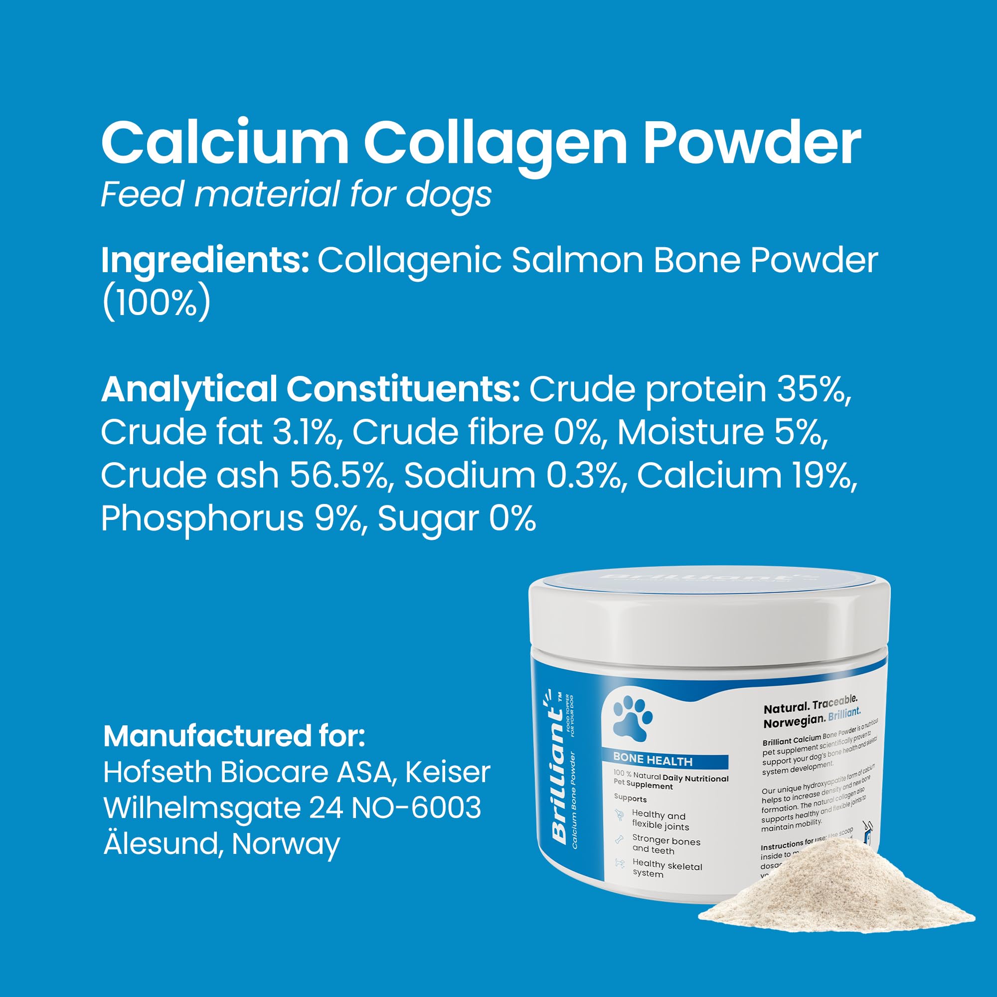 Brilliant Bone & Joint Supplement for Dogs, High Strength Calcium & Collagen Powder for Joint & Hip Support - Image 4