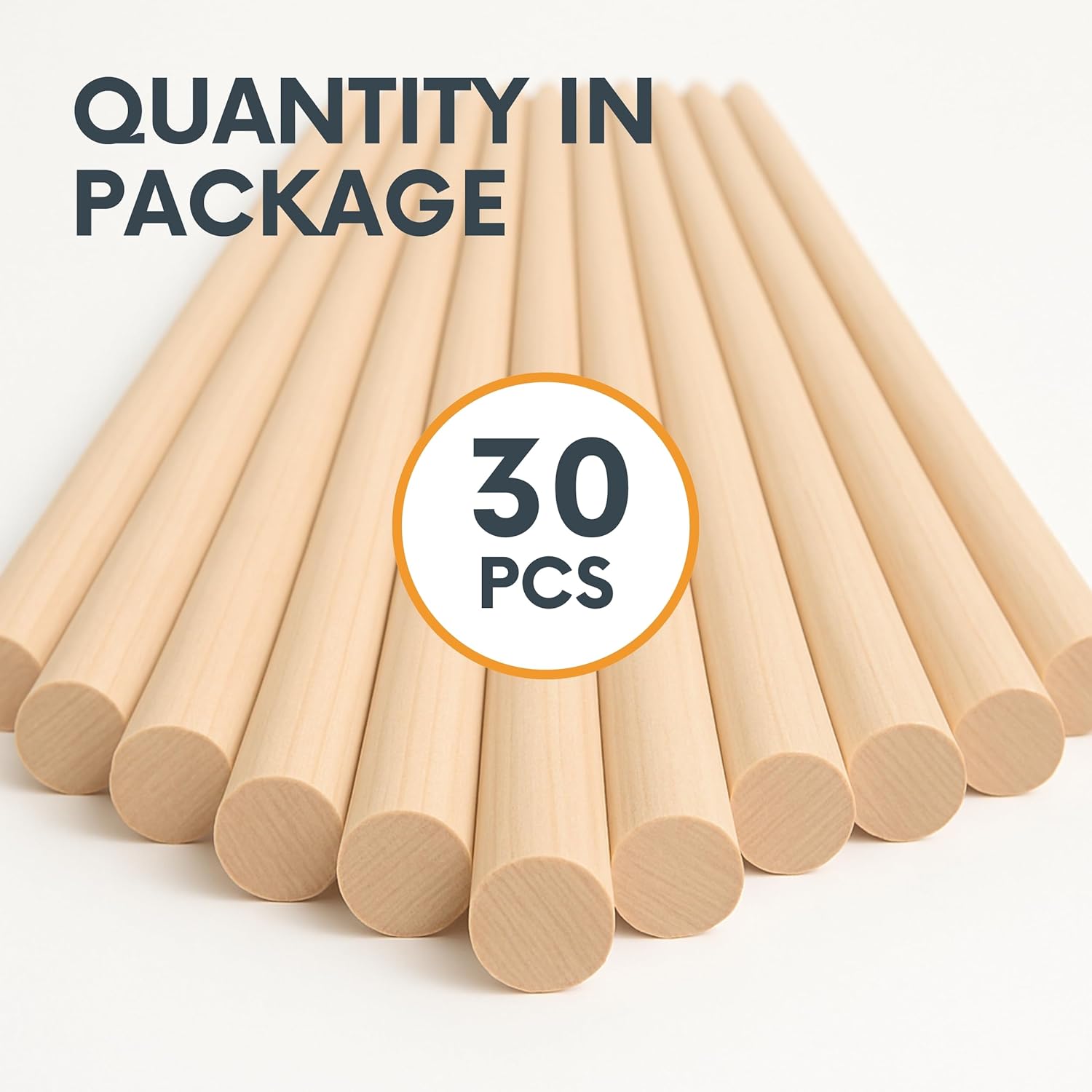 30 PCS 1/2 x 24 Inch Wooden Dowels – Natural Wood Rods for Craft Supplies Unfinished Wood Crafts DIY Projects Sticks for Crafting Decor School Activities Long Wooden Sticks