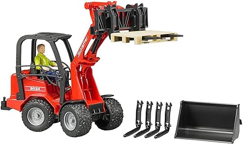 Miniatura 4 de Bruder Schaeffer Compact Loader 2034 - Vehículo de granja y construcción para juego de simulación realista, caja de arena o diversión al aire libre