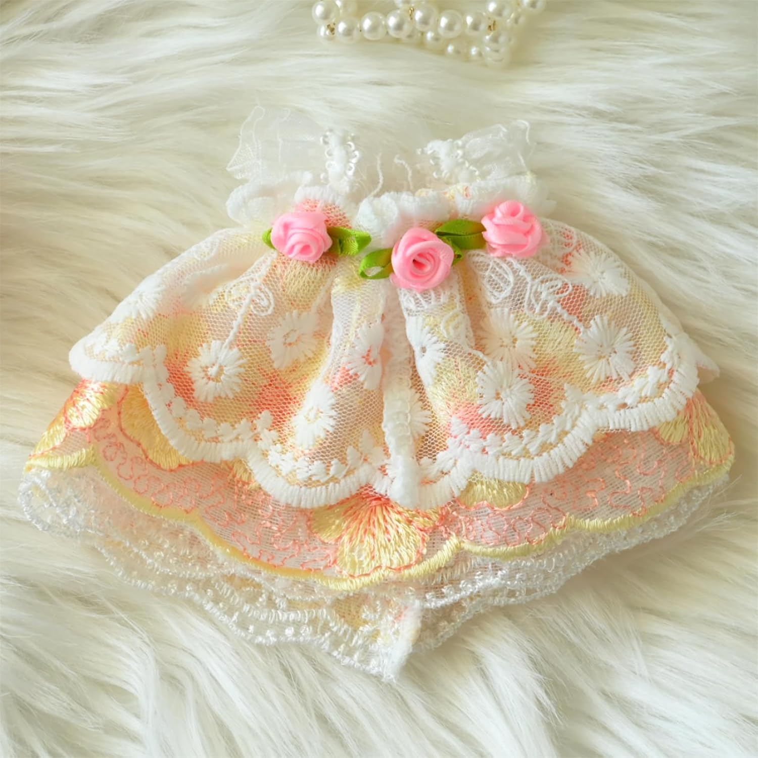 Floral Dress and Crown Set for Labubu, 17cm Doll Clothes & Accessories, Elegant Outfit for Doll Collectors