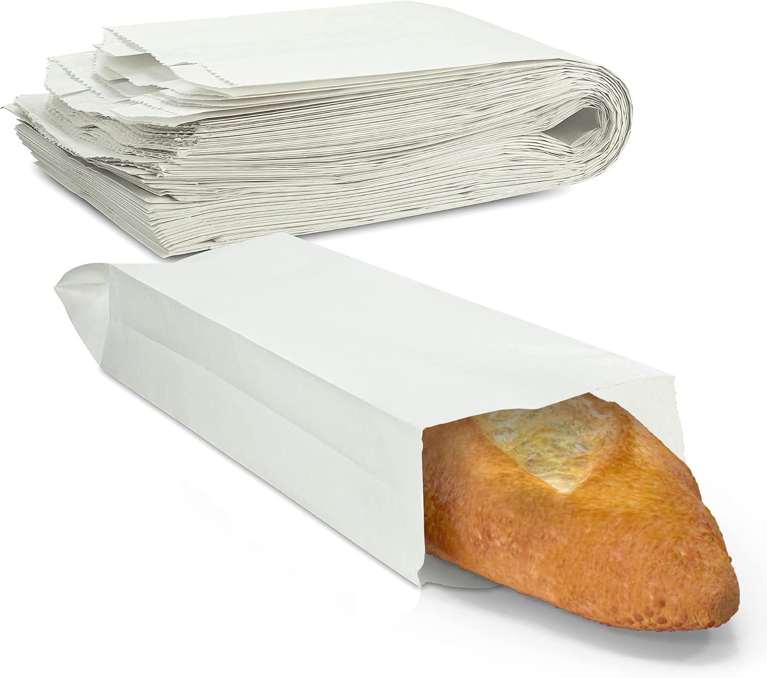 MT Products White Paper Bread Bags for Homemade Bread - 5.25" x 3.25" x 18" (Pack of 50) - Made in USA