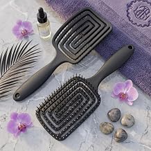 QONETIC 3D Detangling Hair Brush for Women & Men- Anti Hair Fall Comb for Curly, Wavy & Straight Hair | Hair Straightening Brush, Wet & Dry Styling Brush | Scalp Massager, Frizz Control & Tangle Free Grooming Brush (Black)