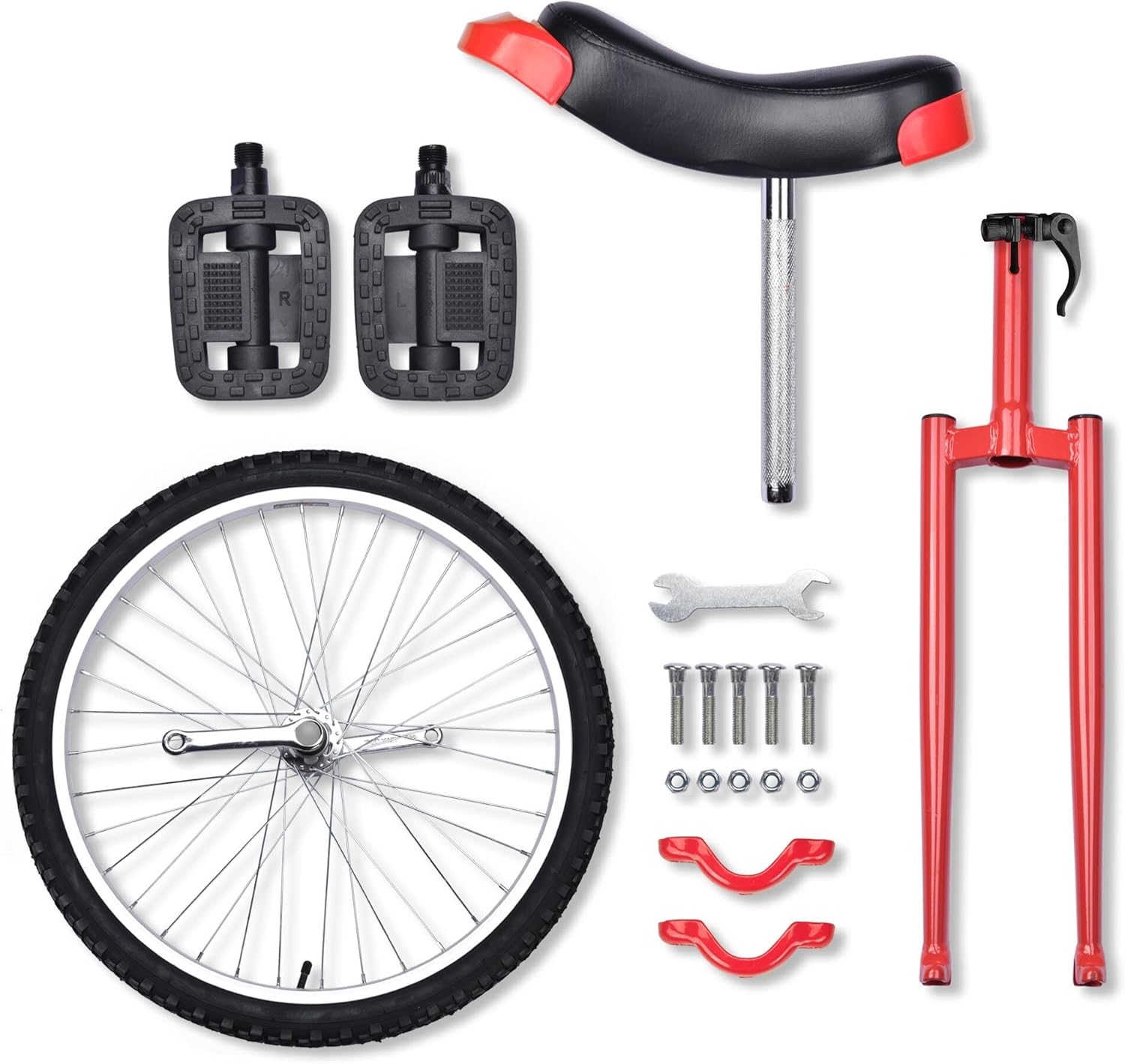 WinSpin 16" /18" / 20" / 24" Wheel Unicycle Leakproof Butyl Tire Wheel Cycling Outdoor Sports Fitness Exercise Health Red