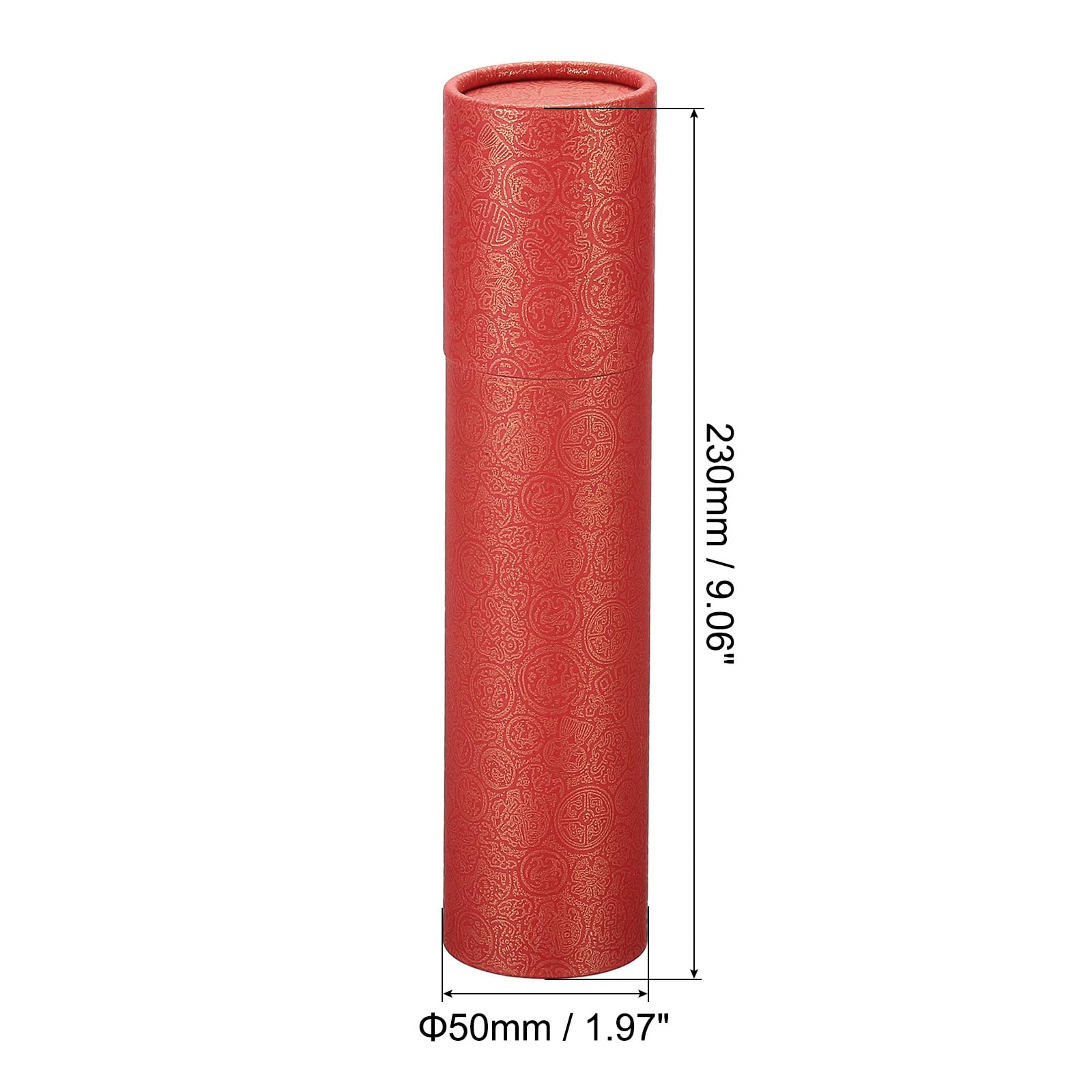 PATIKIL 2 Pulgadas x 9 Pulgadas Póster Tubo, 2 Paquete Foto Almacenamiento Tubo Caligrafía Pintura Tubos Correo Tubos para Papel Arte Documentos, Rojo