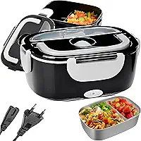 Marmita Elétrica Portátil 1,5L com Aquecimento Rápido e Tampa com Trava – Duas Divisórias Internas Removíveis – BiVolt 110V/220V – Ideal para Casa, Trabalho e Escritório