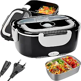 Marmita Elétrica Portátil 1,5L com Aquecimento Rápido e Tampa com Trava – Duas Divisórias Internas Removíveis – BiVolt 110V/220V – Ideal para Casa, Trabalho e Escritório
