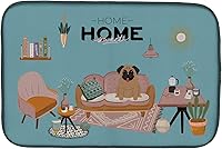 Vista 414 de Caroline's Treasures CK7824DDM - Tapete absorbente para secado de platos con diseño de bulldog inglés, rojo y blanco, para encimera de cocina, 14 x