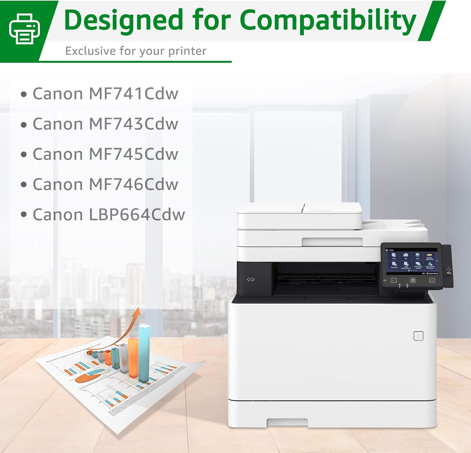 Flash Sale Buy 1 get 1 GREENSKY Compatible Toner Cartridge Replacement for Canon 055 Color imageCLASS MF741Cdw MF743Cdw MF745Cdw MF746Cdw LBP664Cdw Printer (1Black, 1Cyan, 1Yellow, 1Magenta, 4-Pack)