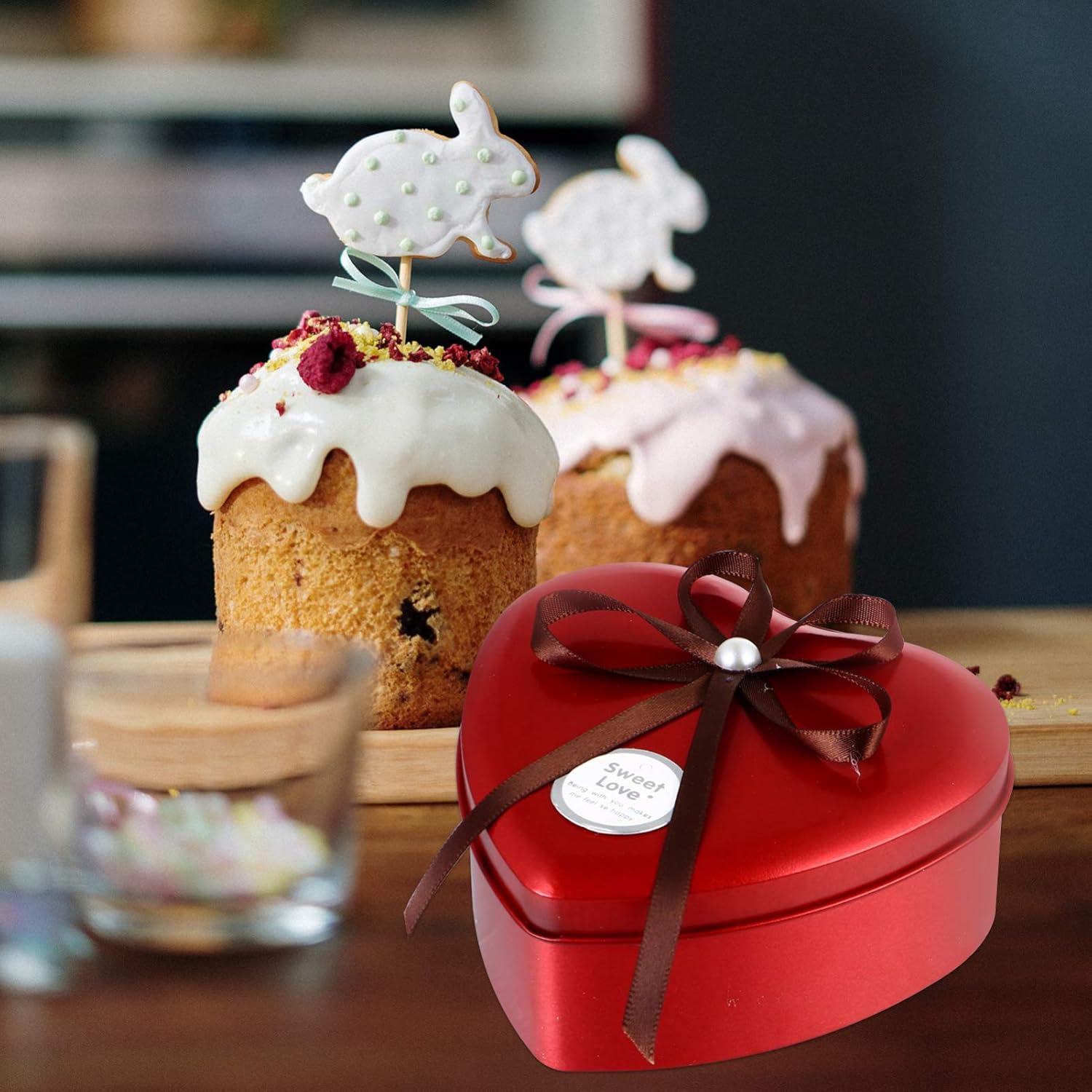 BESPORTBLE Heart Shaped Candy Tins, Heart Shaped Tins with Lids Cookie Containers Empty Tin Containers for Valentines Day Wedding Birthday Party - Image 6