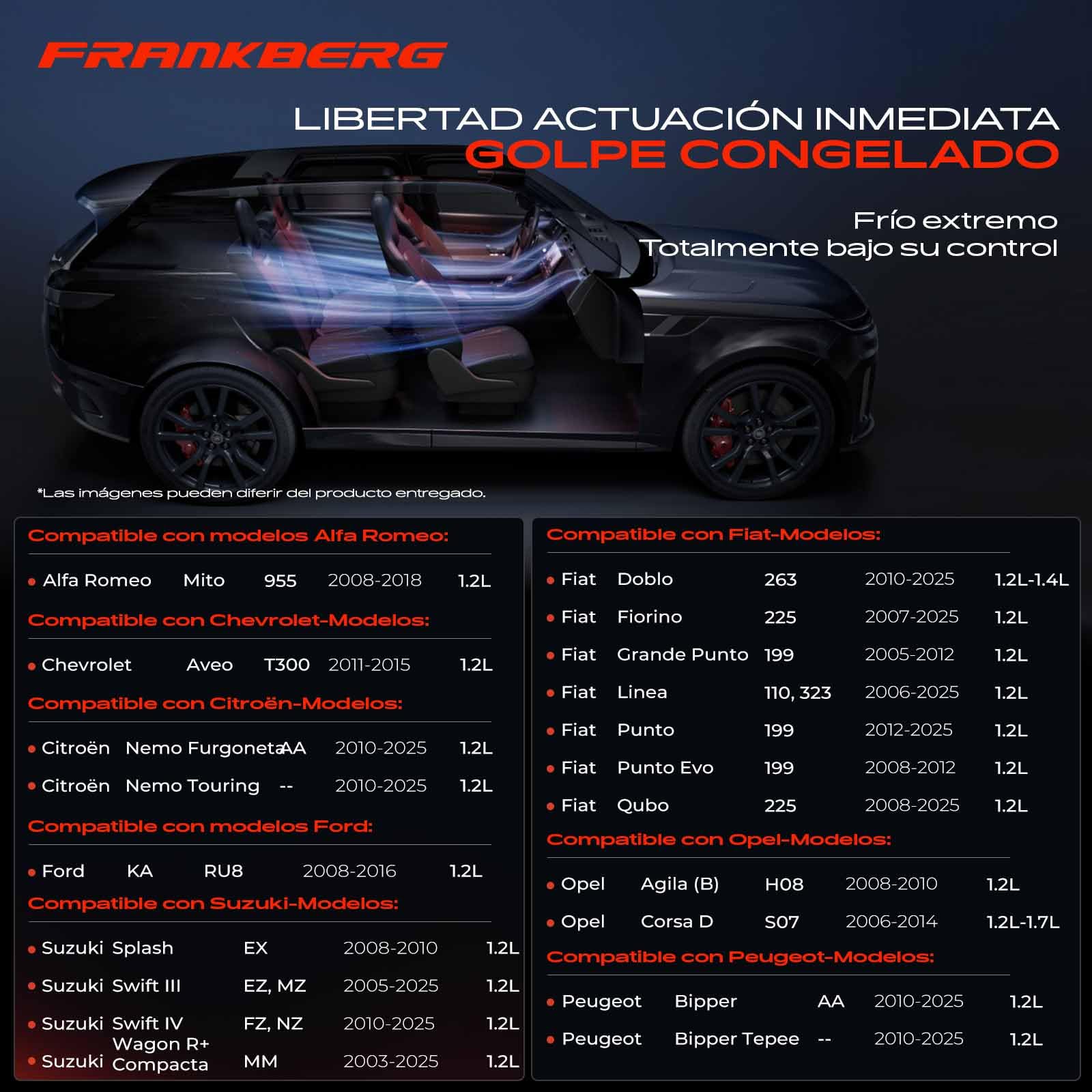 Frankberg Compresor de aire acondicionado con embrague Compatible con 169 312 319 312 519 500 312 500 C 312 Punto 188 Doblo 119 223 Barchetta 183incl. aceite premezclado