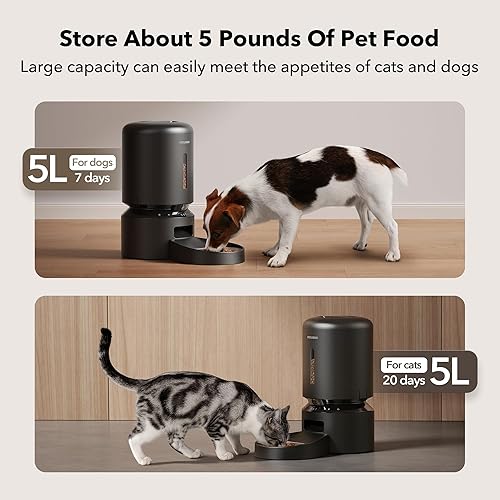 Miniatura 14 de PETLIBRO - Comedero automático para gatos, dispensador de alimentos secos para mascotas, triple conservación con cuenco de acero inoxidable y tapa