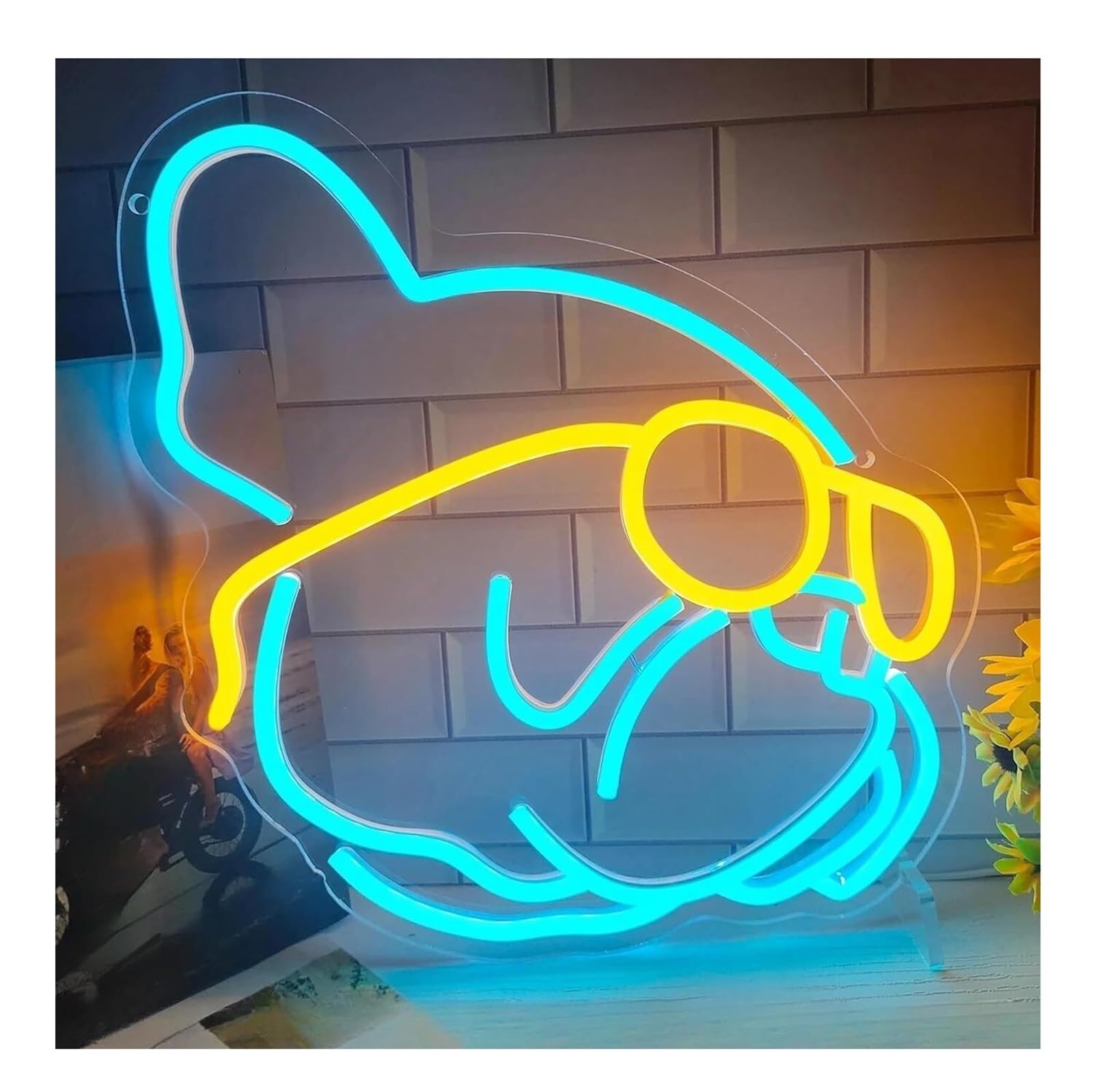 Per insegna al neon Bulldog francese dimmerabile per camera da letto