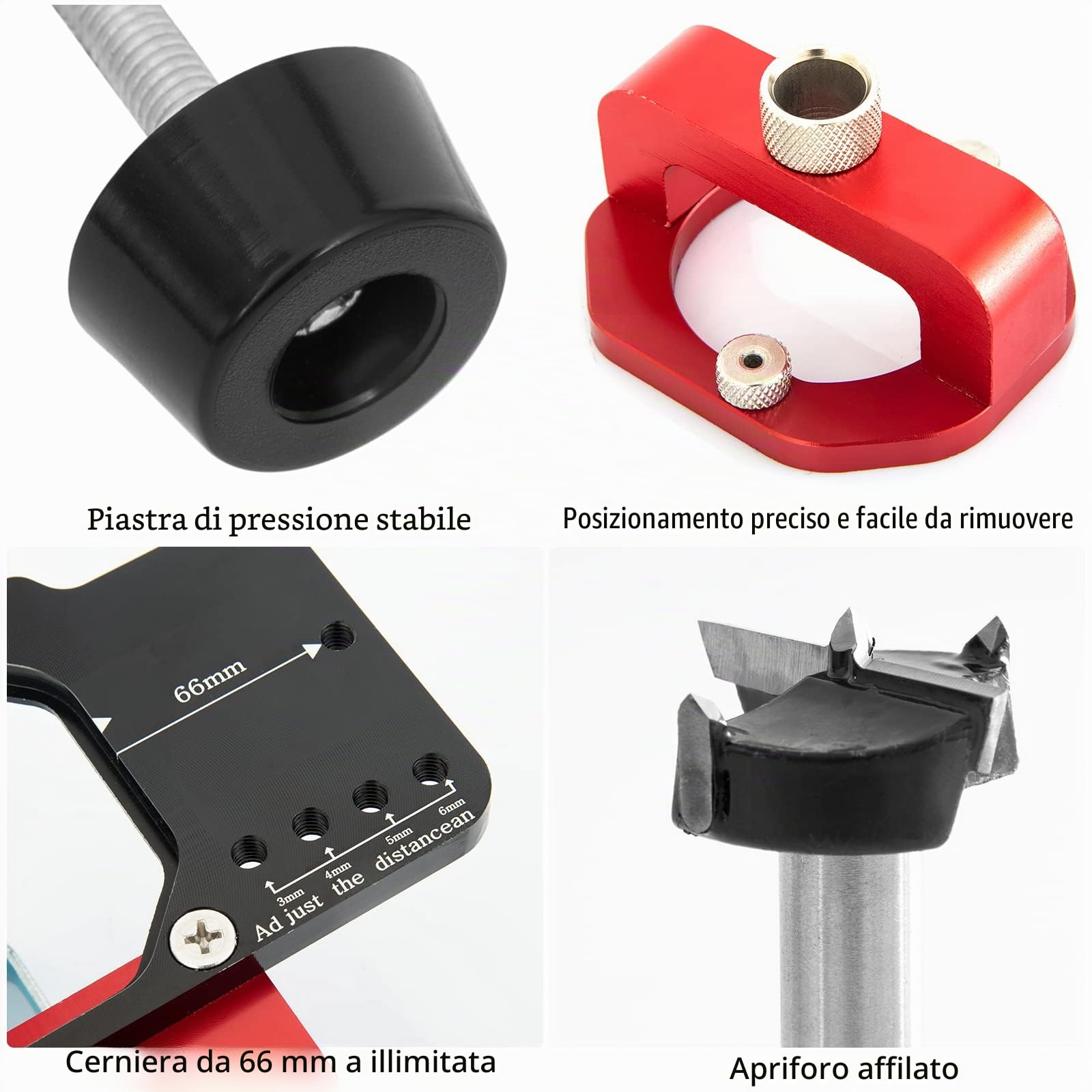 Dima per Cerniere 35mm, per Armadietti, a Scomparsa, Perforatrice per Fori, Localizzatore Accurato della Guida per Trapano per la Lavorazione del Legno Fai-da-te