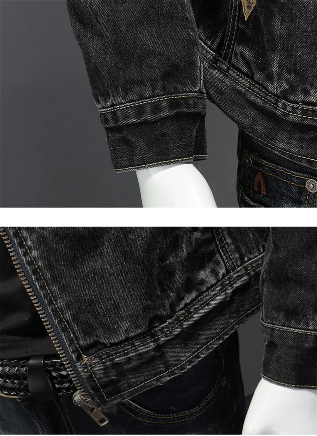 Męska kurtka bomberka w stylu vintage ze stójką dżinsowa kurtka bomberka slim fit jeans odzież wierzchnia kurtki motocyklowe