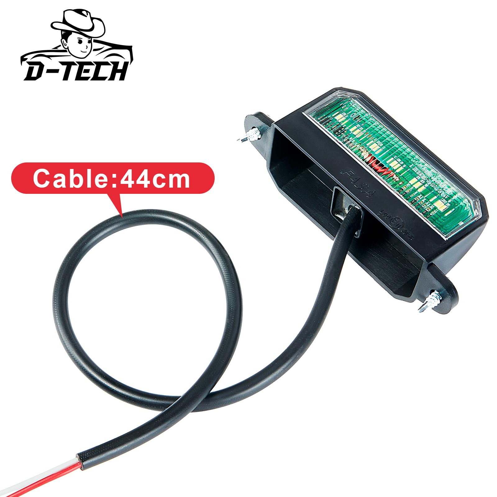 D-TECH 2 Piezas Luz de Matrícula LED remolque, pilotos de Matrícula Trasera LED Luz de Placa de Matrícula 12V 24V Impermeable para Remolque, Camión,Luces matrícula caravana homologada