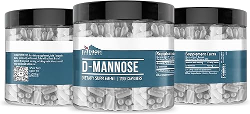 Miniatura 4 de Earthborn Elements D-manosa 200 cápsulas, pura y sin diluir, sin aditivos