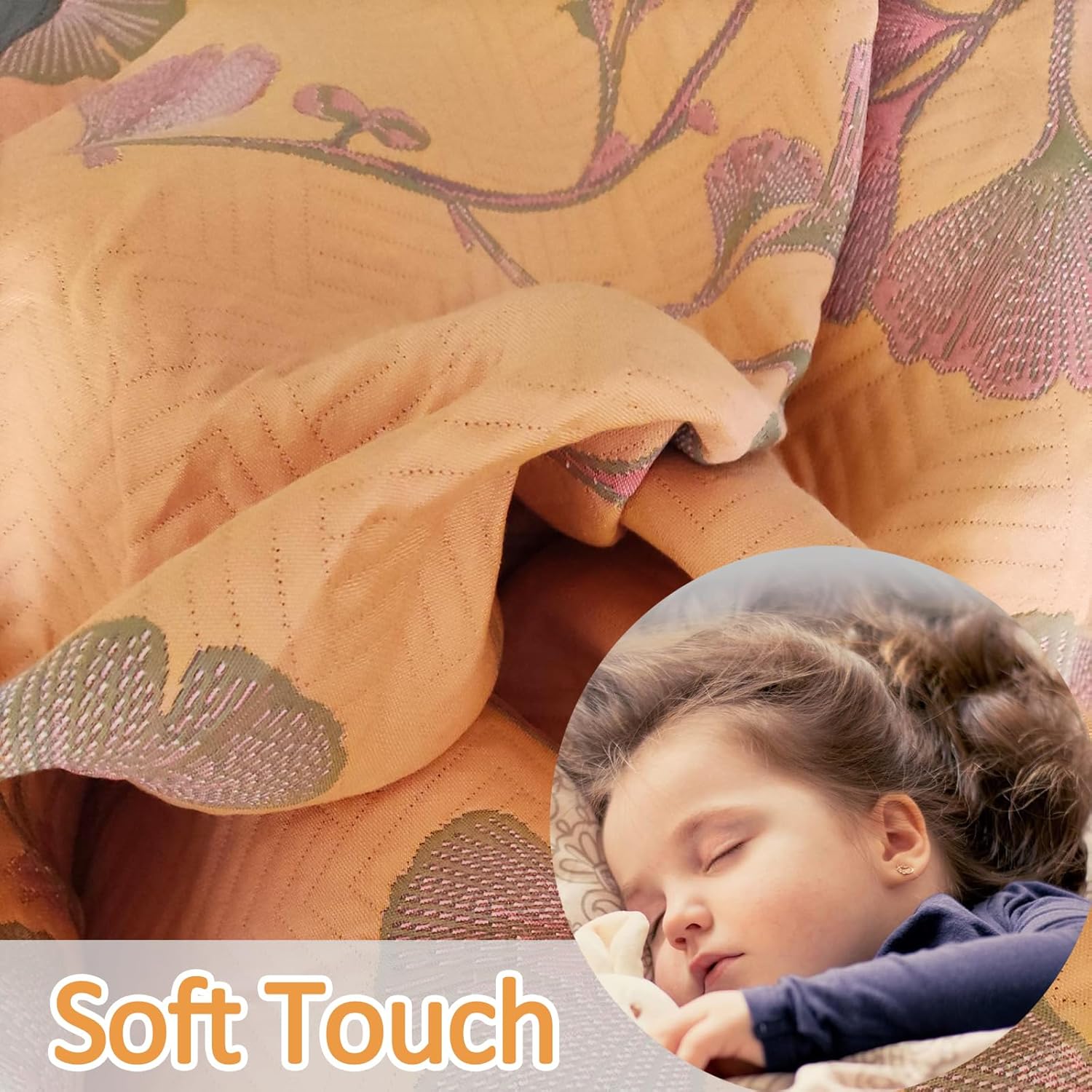 Reversible Ginkgo Quilt Lightweight Cotton Muslin Bedspread Soft Breathable Coverlet for All Season Queen Size Bedding Machine Washable Quilted Throw Blanket for Bed, Couch - Image 4