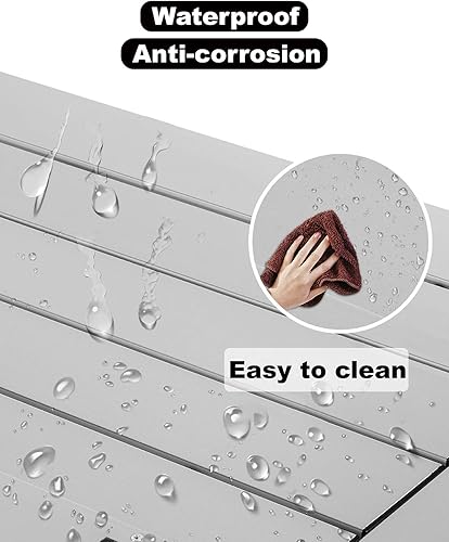 Miniatura 6 de iClimb Alu ligero y estable. Mesa cuadrada plegable enrollable con bolsa de transporte para camping, picnic, patio trasero, barbacoa, campamento,