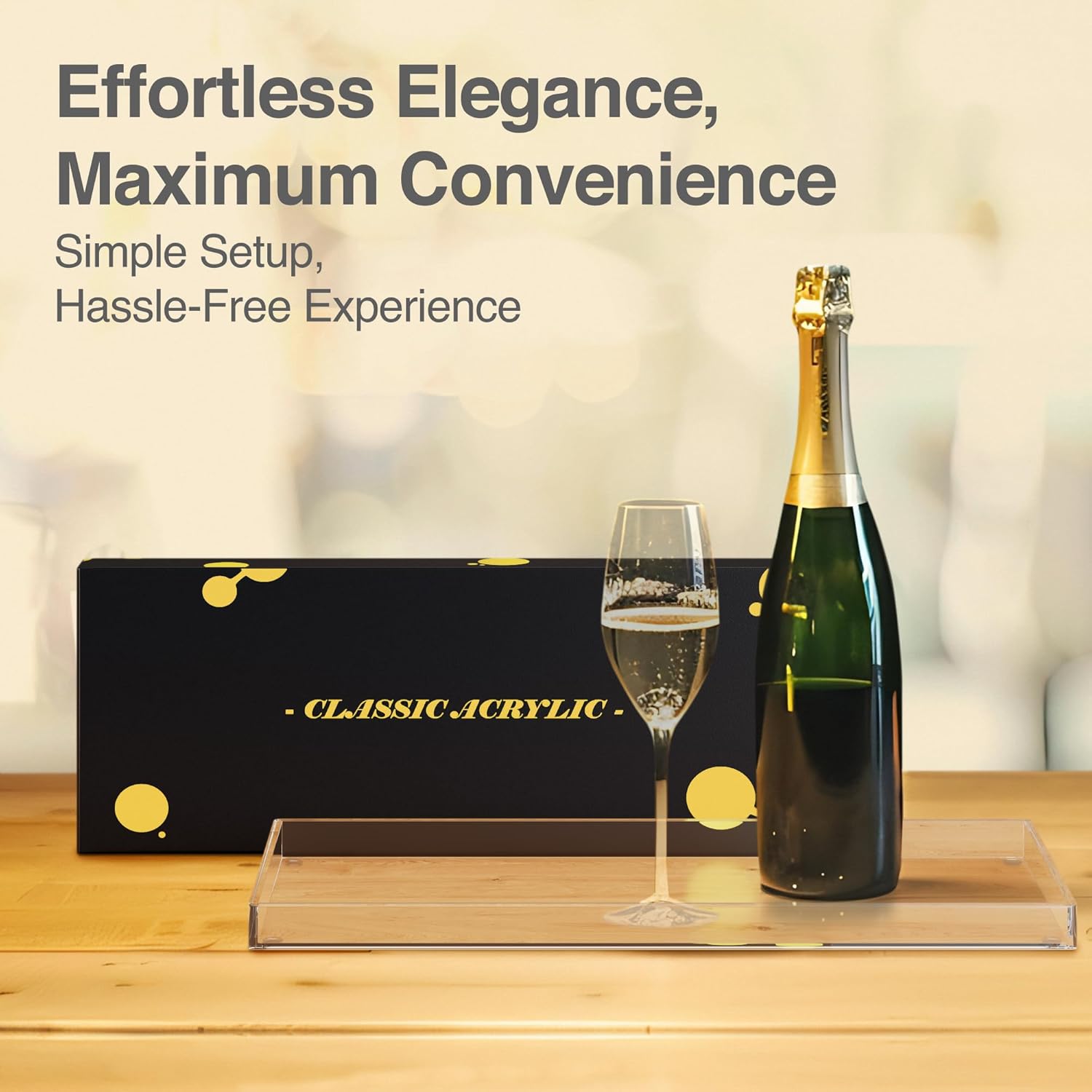 Vanity Tray with Gift Box - Acrylic Makeup Organizer for Jewelry Tray, Perfume Tray & Drawer Organizer. Strong & Durable Small Vanity Clear Organizer for Bathroom, Office & Home Decor. - Image 4