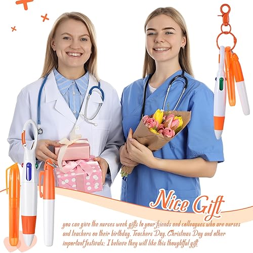 Miniatura 7 de Juego de 36 mini rotuladores para enfermera, paquete de 9 bolígrafos para enfermera, incluye 9 mini resaltadores, 9 marcadores, 9 bolígrafos