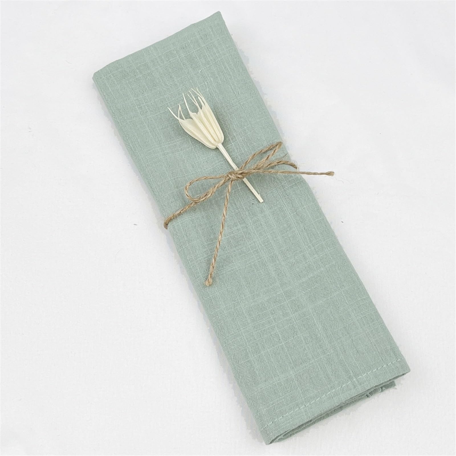 Lot de 40 serviettes de service en coton pour décoration de mariage, Pâques, 40 x 40 cm, vert sauge