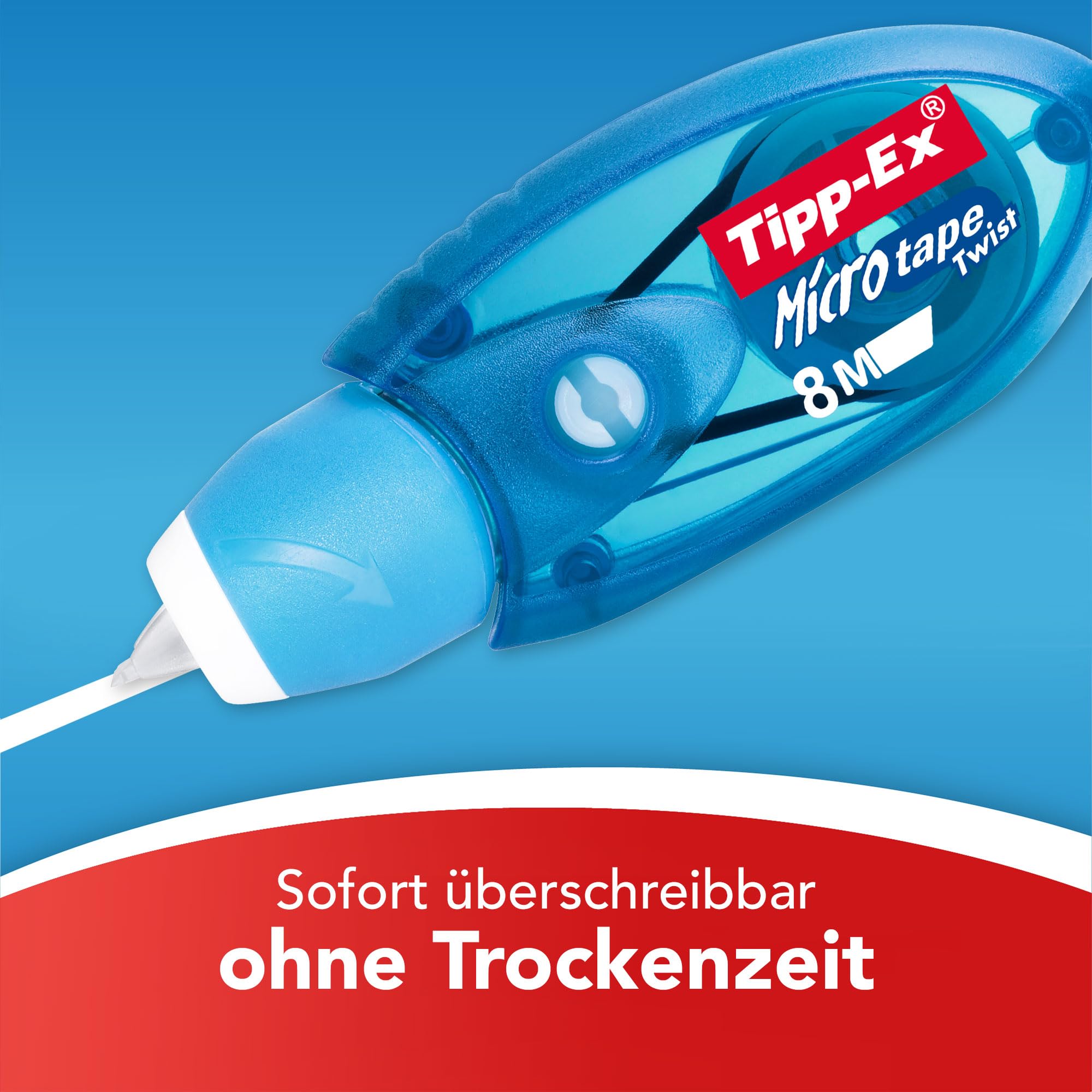 Tipp-Ex Korrekturroller Micro Tape Twist mit Schutzkappe, 8m x 5mm, 10er Pack, Ideal für das Büro, das Home Office oder die Schule