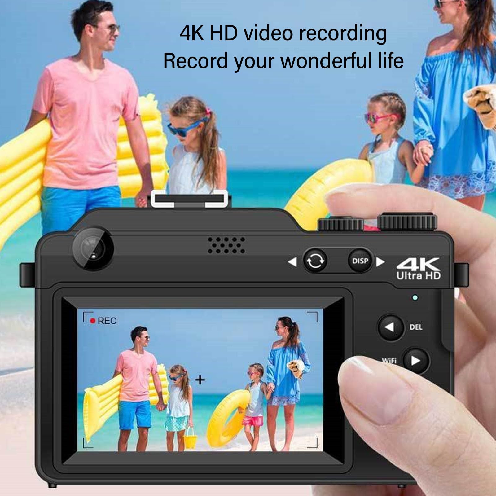 Digitale Camera 4K 48MP Vlogging Voor YouTube 16x Zoom Met Opklapbare Macro En Flitsfunctie Compacte Fotografie 7 6 Cm Tot 180 Klapscherm Tf Kaart 1296165944