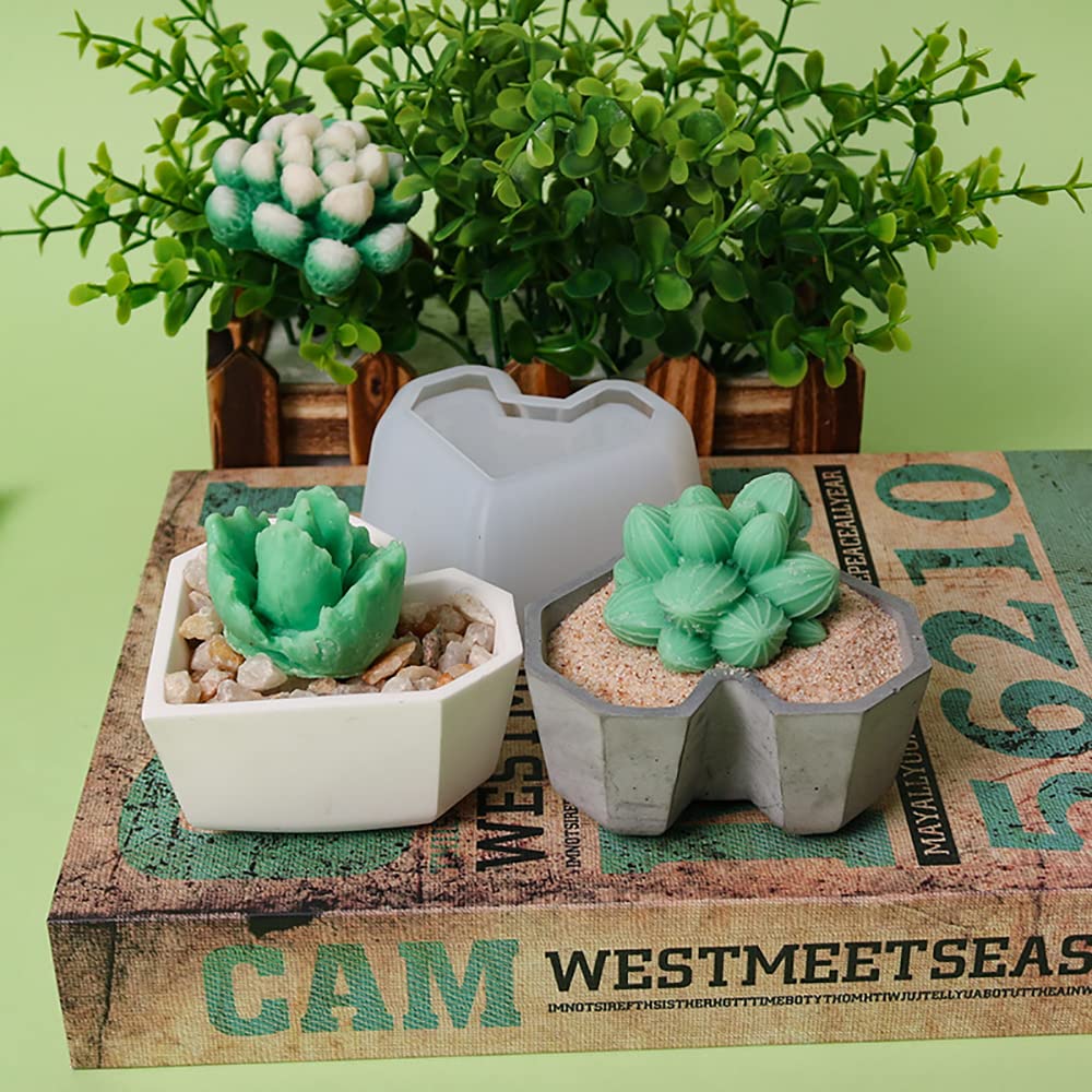 Lot De 2 Moules En Silicone Pour Mini Plantes Succulentes En Résine époxy/argile
