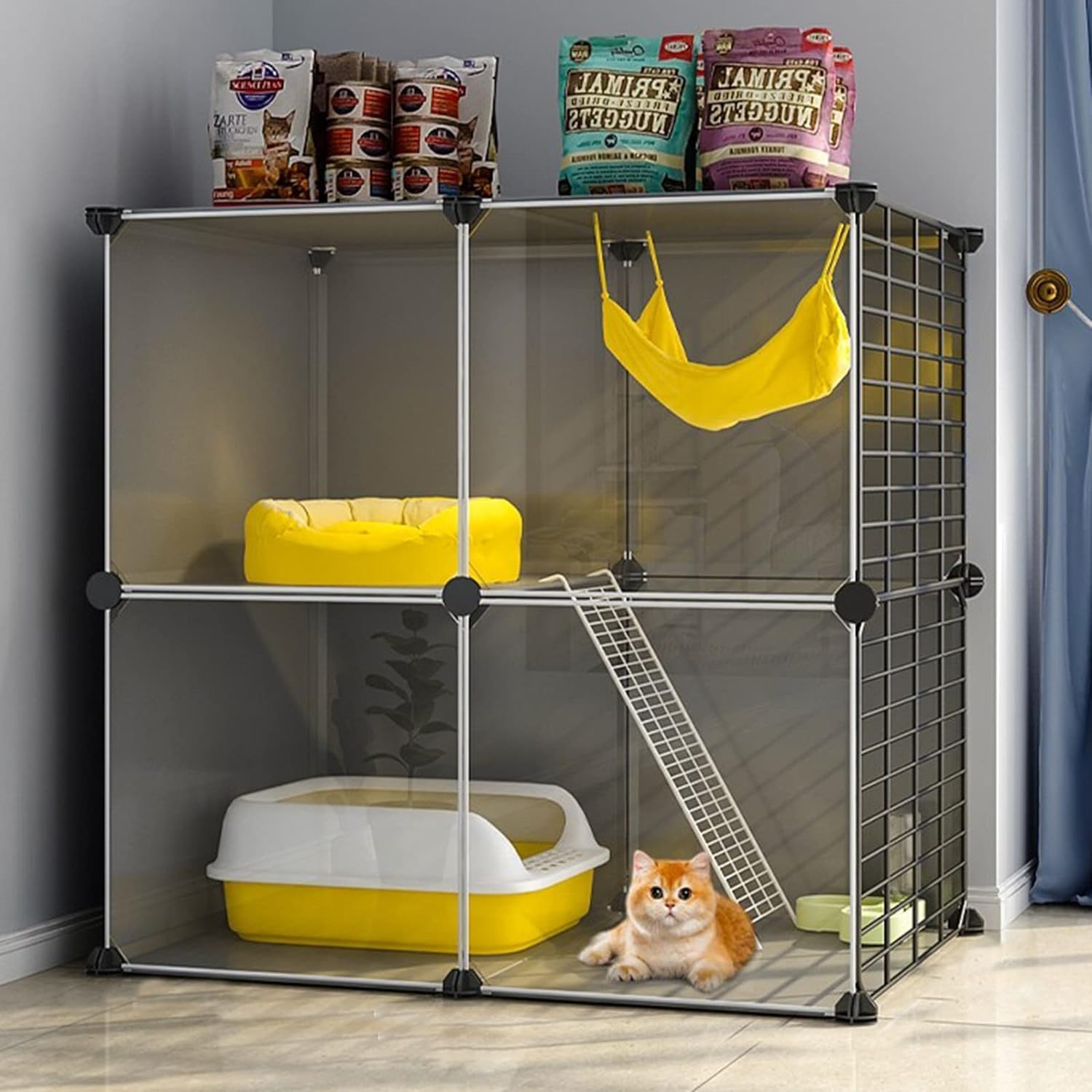 Jaula para Mascotas, Jaula para Mascotas, Parque para Gatos, Jaula para Gatos de Interior, Jaula para Chinchillas, Parque para Animales pequeños, Jaula para roedores, Chinchillas, para gatit