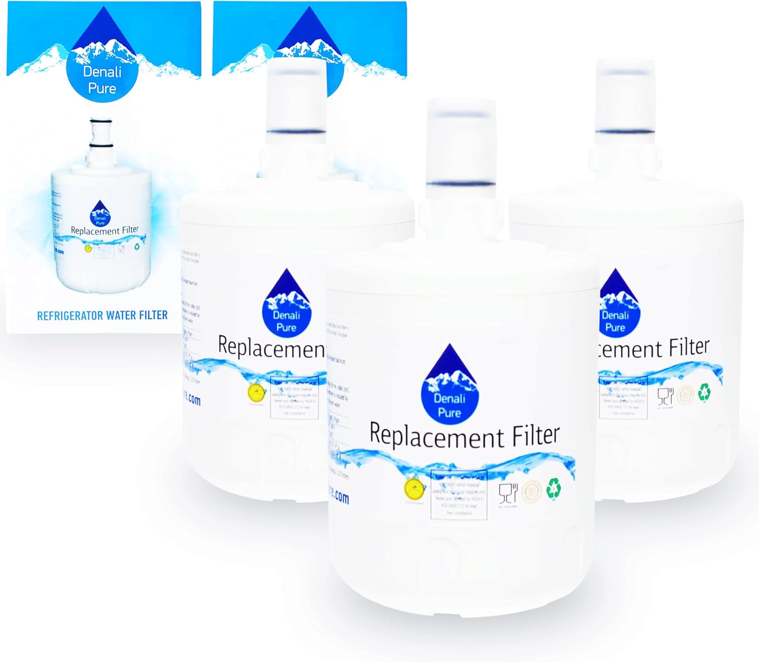 3-Pack Replacement for Kenmore/Sears 10672102100 Refrigerator Water Filter - Compatible with Kenmore/Sears 46-9002 Fridge Water Filter Cartridge