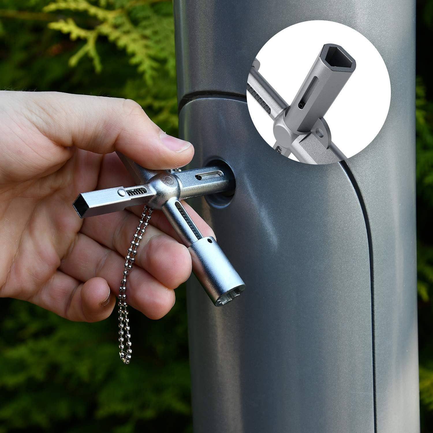 ABSINA xKey in use on an outdoor utility box