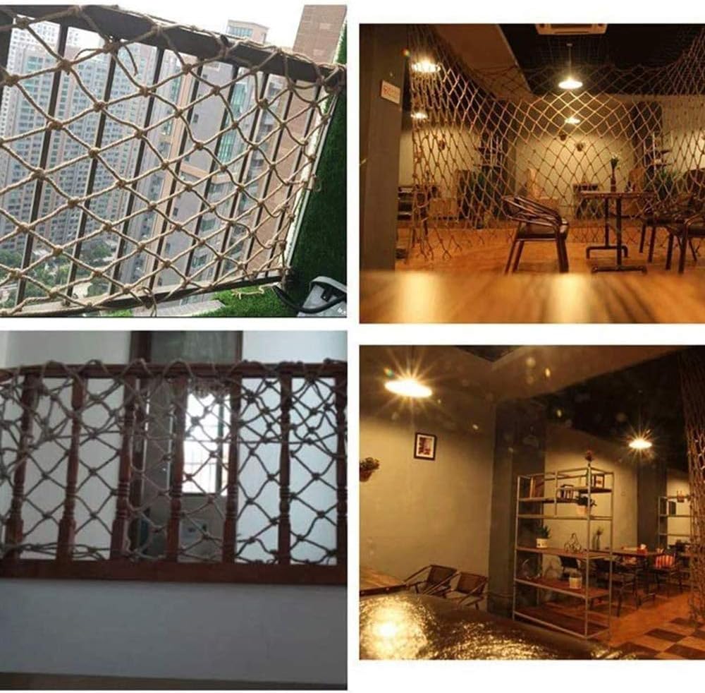 Decorative Net,Mediterranean Style Decorative Net Party Decorations Net for Pirate Party, Hawaiian Party-Style Decorative Hemp Rope Net,5x6m（16.4 * 19.7 ft）