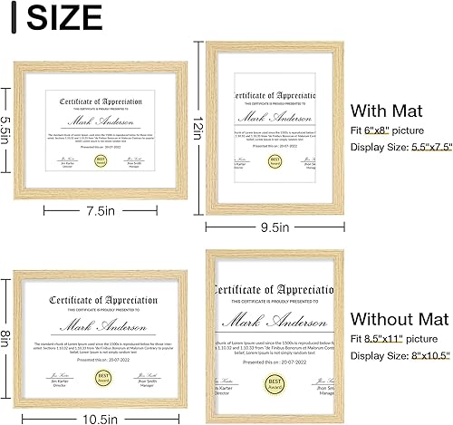 Vista 854 de Vittanly - Juego de 9 portarretratos, plexiglás resistente a rupturas, exhibe fotos de 12 x 12 pulgadas o, con paspartú, de 8 x 8 pulgadas, marcos