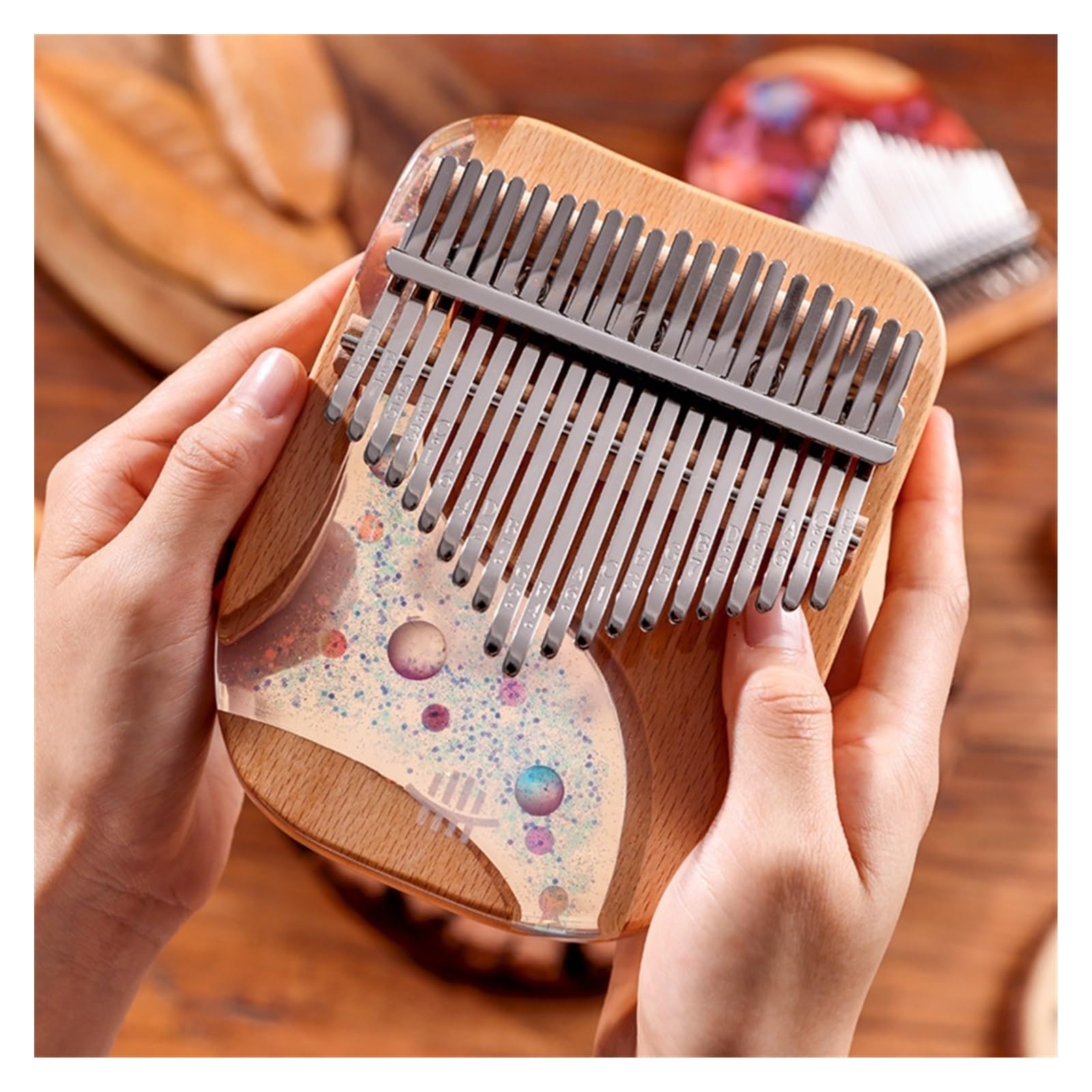 kalimba mini 17-tonowa kalimba w stylu Bright Planet nowa żywiczna płyta kciukowa kalimba fortepianowa
