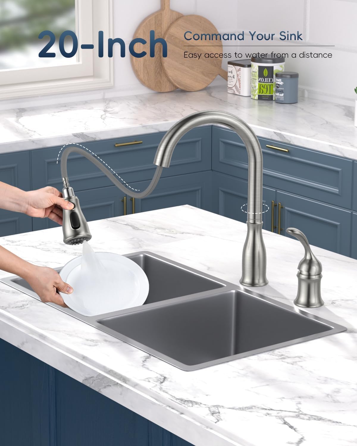 Image showing three different spray modes: stream, spray, and broom mode