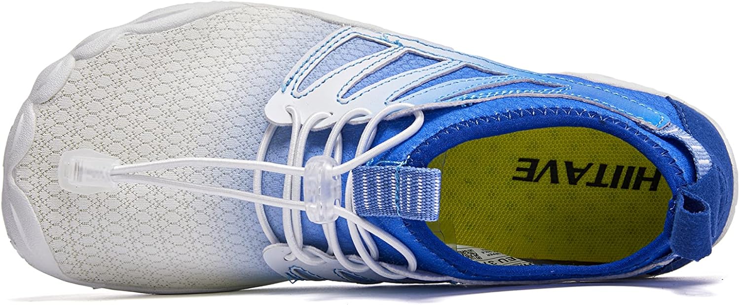HIITAVE Water Shoes Barefoot Quick Dry Non Slip Aqua Shoes Breathable with Beach River Swim Pool for Men Women Gradient Color