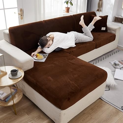 Miniatura 2 de Funda universal resistente al desgaste, fundas rectangulares de terciopelo grueso, fundas antideslizantes separadas para sofá de diván, fundas