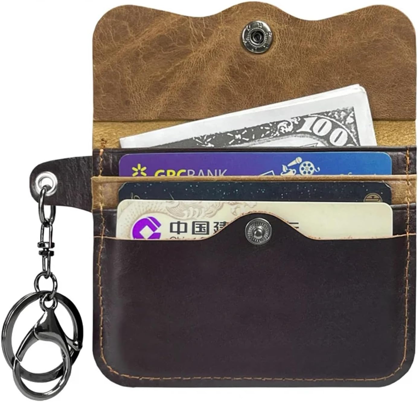 Credit Card Holder 3Pcs Cow Leather Men's And Women's Card Bag Coin Purse Slim Credit Card ID Holder Wallet For Men and Women(Mixed-A)