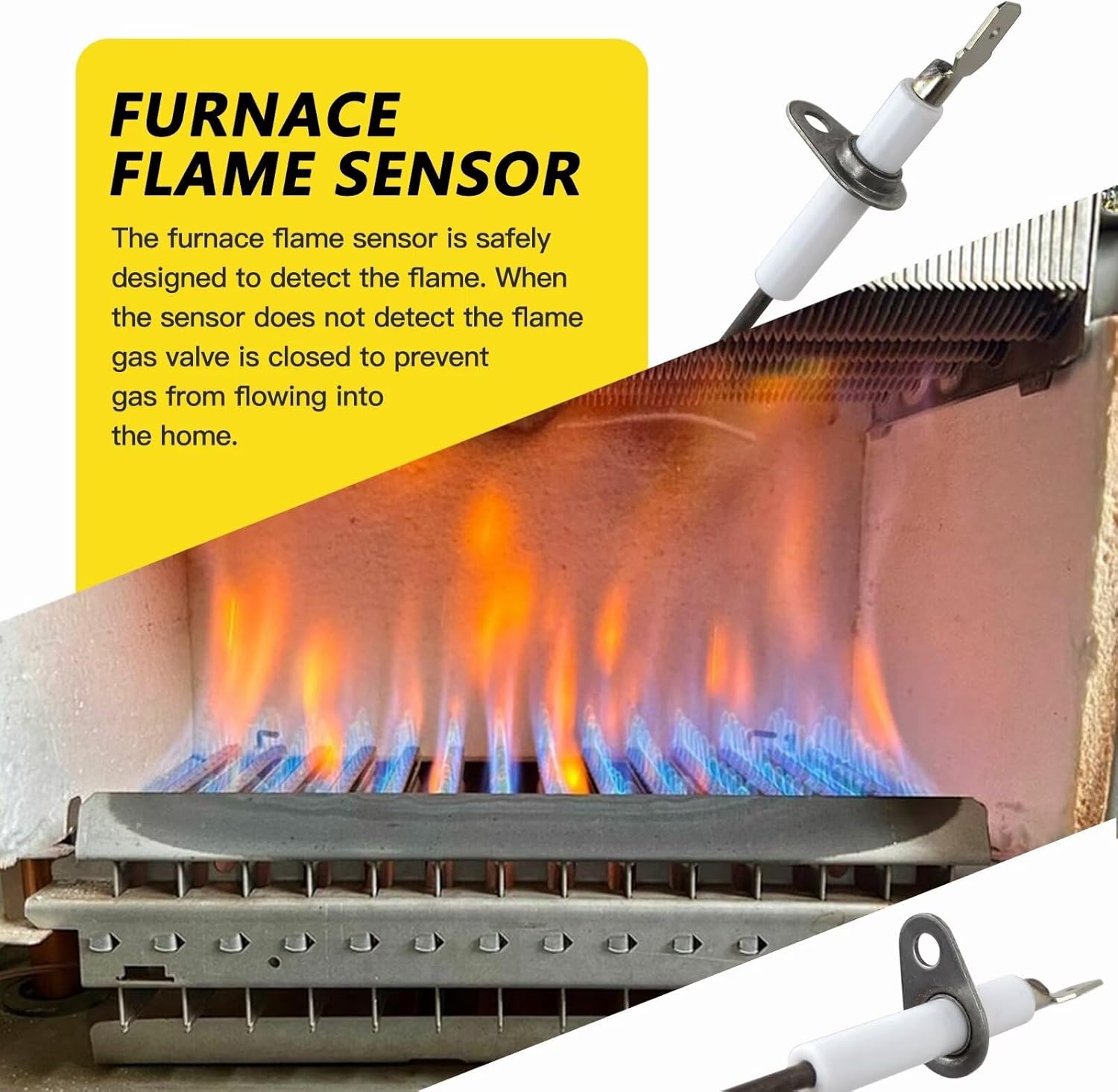 Flame sensor in a furnace with active flame