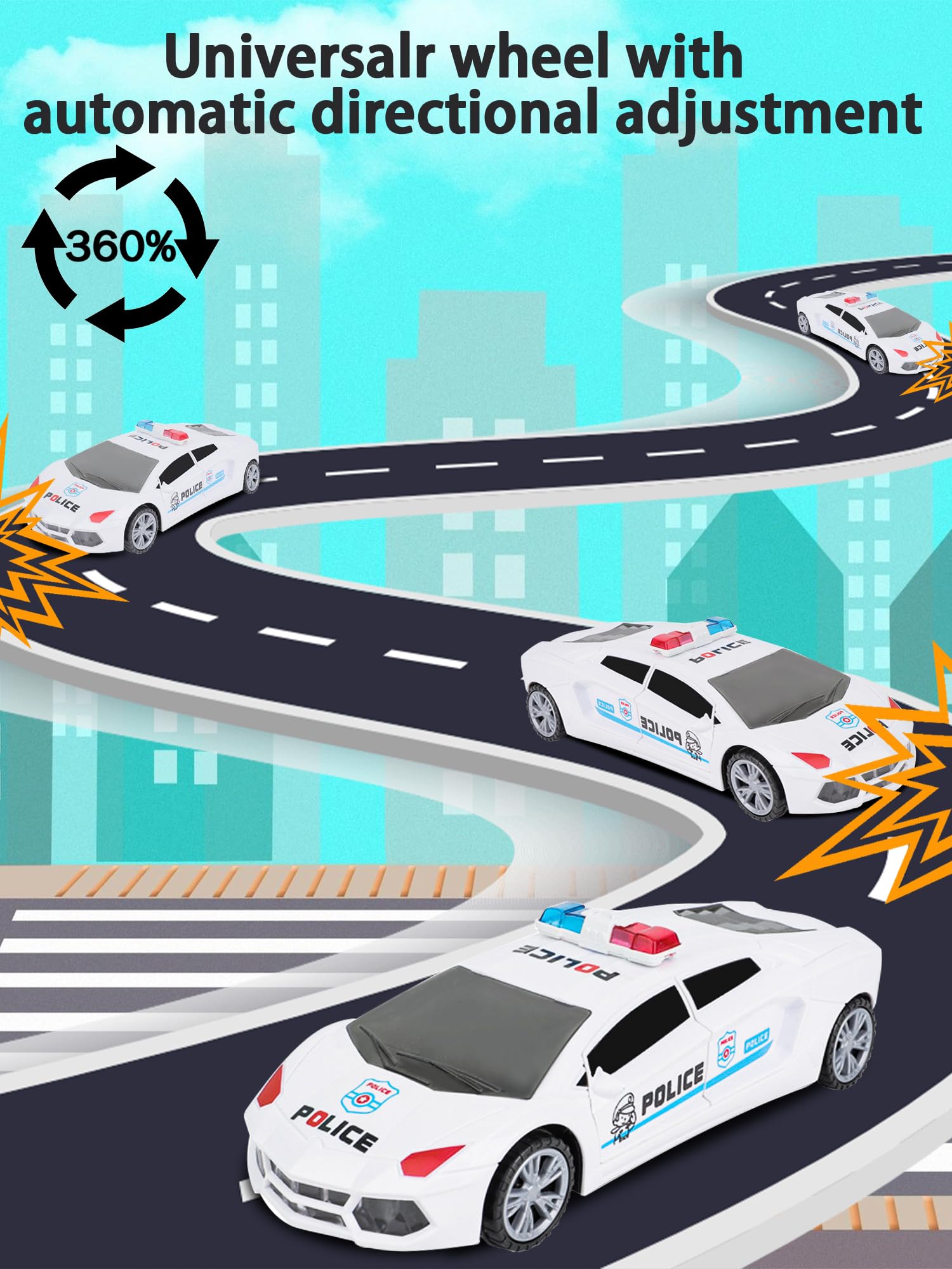 Amazon | 男の子、女の子、子供、パトカーのおもちゃ、ライトと