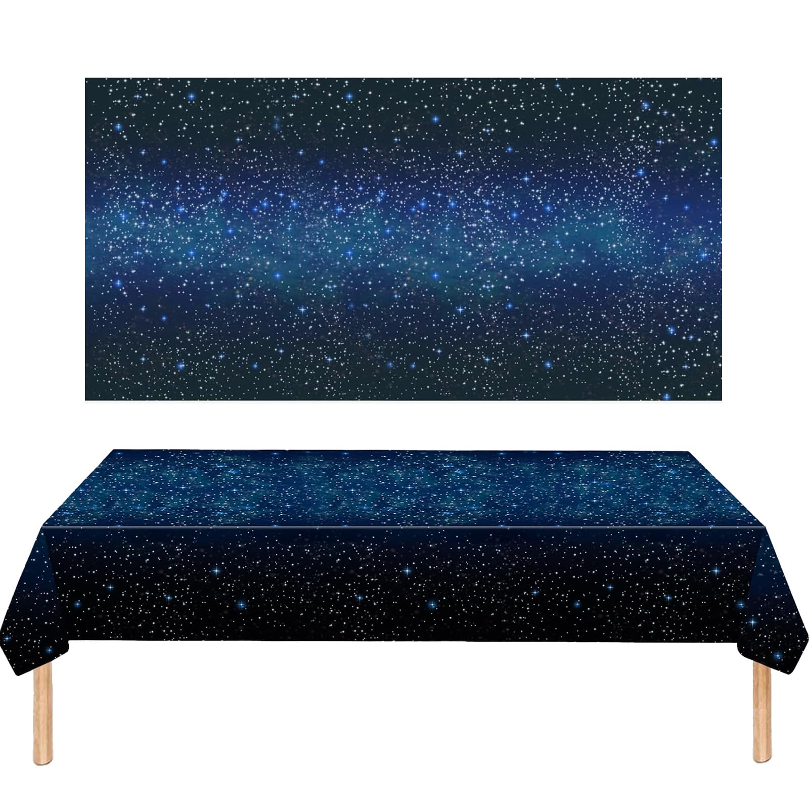 Galaxy Tablecloth 137x274cm, Blue Space Starry Sky Party Cloth