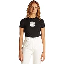 Calvin Klein Donna T-Shirt Maniche Corte Front Photo Graphic Baby Tee con Scollo Rotondo, Nero (CK Black), XS