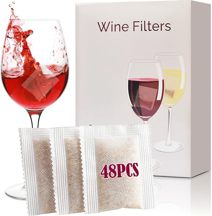 WeThinkeer Wine Filter, 48 Pack Wine Filters for Histamines