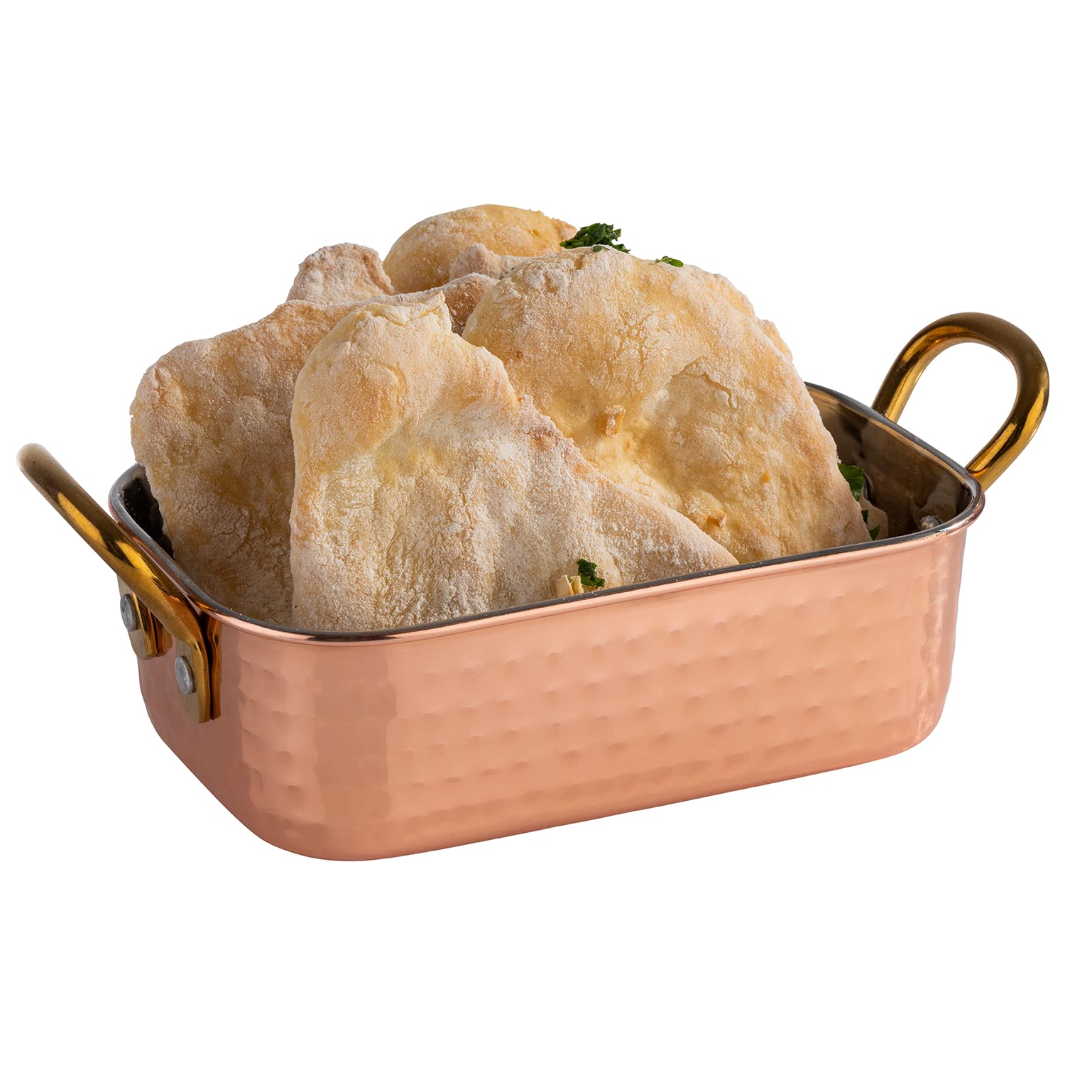 APS Mumbai 40736 - Mini padella da servizio, in acciaio inox, effetto rame, 14,5 x 9,5 x 4,5 cm, 0,45 litri
